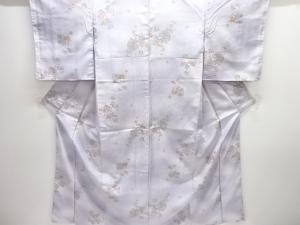 未使用品　色紙に花鳥模様小紋着物